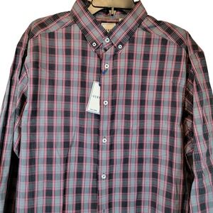 ROWM Shirt XLT Plaid Black Red Gray Tall Cotton Rock